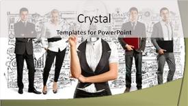  Presentation with idea - Presentation design featuring aboout crm erp - idea concept lamp head background and a light gray colored foreground