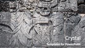  Presentation with aboriginal art - Slide set enhanced with aboriginal art - ancient mayan stone reliefs background and a gray colored foreground