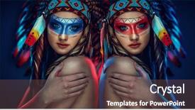  Presentation with aboriginal art - Presentation theme consisting of aboriginal art - portrait of beautiful young girl background and a tawny brown colored foreground