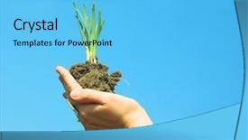  Presentation with hand holding plant - Theme featuring abound - hand holding a fresh plant background and a  colored foreground