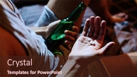  Presentation with pills alcohol - Slides consisting of above-angle-of-hand background and a wine colored foreground