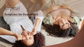  Presentation with intercultural - Slides consisting of above-angle-of-young-intercultural background and a coral colored foreground