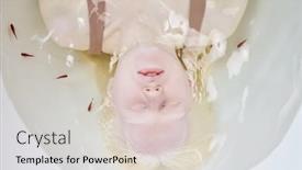  Presentation with pure water - Presentation design consisting of above-angle-of-young-peaceful background and a lemonade colored foreground