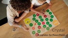  Presentation with green circles - PPT theme enhanced with above-angle-of-young-woman background and a  colored foreground