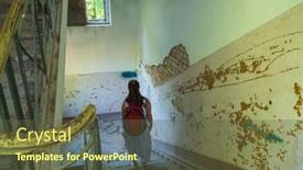  Presentation with anonymous - Slide deck consisting of above-anonymous-woman-with-backpack background and a  colored foreground