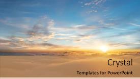  Presentation with japanese new year above view - Beautiful slides featuring above clouds with sunset airplane backdrop and a yellow colored foreground