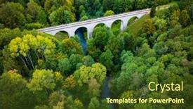  Presentation with river flowing - Slide deck enhanced with above-drone-view-of-narrow background and a tawny brown colored foreground