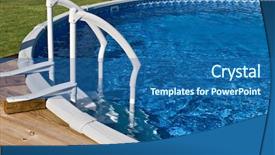  Presentation with professional growth ladder - Cool new slides with above ground pool and ladder backdrop and a ocean colored foreground