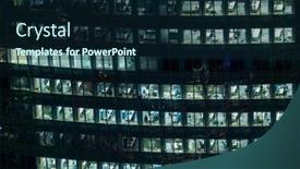  Presentation with skyscraper - Amazing slide deck having above-modern-skyscraper-with-glowing backdrop and a wine colored foreground