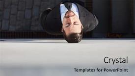  Presentation with japanese new year above view - PPT theme consisting of above of exhausted businessman lean background and a light gray colored foreground