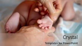  Presentation with kid feet - Amazing slide set having above of kid s feet backdrop and a coral colored foreground