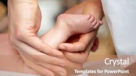  Presentation with kid feet - Amazing presentation theme having above of kid s feet backdrop and a coral colored foreground