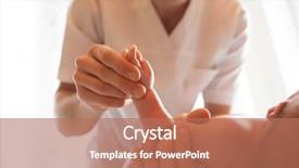  Presentation with newborn - Slide set featuring above of newborn baby background and a coral colored foreground