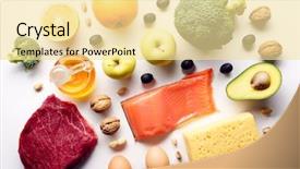  Presentation with health diet - Slide set enhanced with above of useful product background and a blonde colored foreground