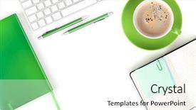  Presentation with green office - Audience pleasing PPT theme consisting of above on white background backdrop and a white colored foreground