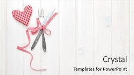  Presentation with valentines day - Slides enhanced with above over white wooden background and a white colored foreground