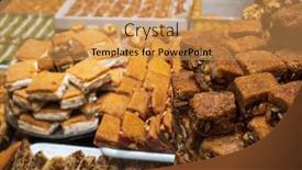  Presentation with pastries - Slides with above-pile-of-delicious-oriental background and a yellow colored foreground