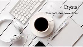  Presentation with lumber - PPT layouts having above shot of various gadgets background and a light gray colored foreground