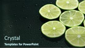  Presentation with dark green - Beautiful slide deck featuring dark table with water backdrop and a wine colored foreground