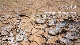  Presentation with soil - PPT theme consisting of above-surface-of-dry-soil background and a coral colored foreground