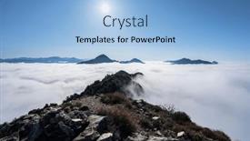  Presentation with japanese new year above view - Slide deck enhanced with above-the-clouds-view-towards background and a light blue colored foreground