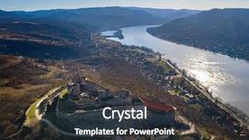  Presentation with hungary - PPT theme with above the danube river bend background and a tawny brown colored foreground