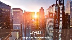  Presentation with times square - Audience pleasing presentation theme consisting of above times square at dawn backdrop and a tawny brown colored foreground