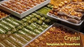  Presentation with market - PPT theme with above-trays-with-assorted-oriental background and a  colored foreground