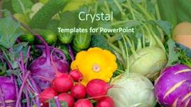  Presentation with vegetables - PPT theme featuring above-various-colorful-ripe-vegetables background and a tawny brown colored foreground