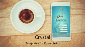  Presentation with interface - PPT layouts with above view of a coffee background and a coral colored foreground