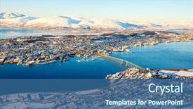  Presentation with norway - Theme enhanced with above view of beautiful winter background and a ocean colored foreground