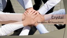  Presentation with unity - Colorful PPT layouts enhanced with above view of business partners backdrop and a coral colored foreground