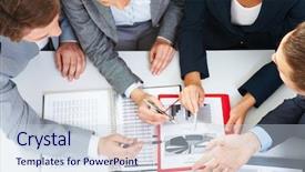  Presentation with human resource - PPT layouts consisting of above view of business partners background and a lemonade colored foreground