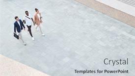  Presentation with job interview - Slides featuring above-view-of-confident-young background and a sky blue colored foreground