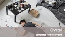  Presentation with poker chips - Presentation theme with above-view-of-drunken-man background and a gray colored foreground