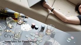  Presentation with food chips - Presentation having above-view-of-drunken-man background and a light gray colored foreground