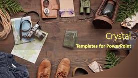  Presentation with dark forest - PPT theme consisting of above-view-of-forest-hiking background and a tawny brown colored foreground