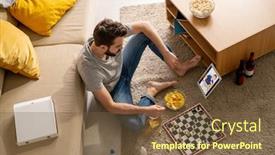  Presentation with chat - Amazing theme having above-view-of-handsome-man backdrop and a tawny brown colored foreground