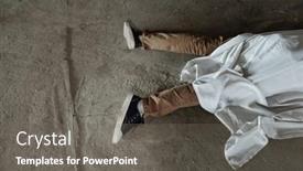  Presentation with crime scene investigation - Slide set with above-view-of-legs background and a gray colored foreground