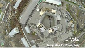  Presentation with dull - PPT theme having above view of pentagon shaped background and a gray colored foreground