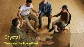  Presentation with group support - Presentation consisting of above-view-of-several-attendants background and a  colored foreground