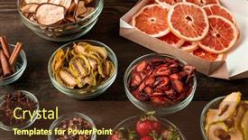  Presentation with snacks - Slide set featuring above-view-of-sweet background and a tawny brown colored foreground