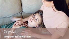  Presentation with japanese new year above view - Presentation theme consisting of above-view-of-teenage-girl background and a coral colored foreground