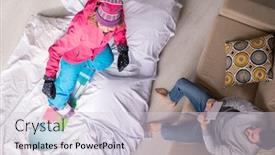  Presentation with snowboard - Audience pleasing theme consisting of above-view-of-young-man backdrop and a lemonade colored foreground