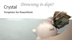  Presentation with drowning - Colorful PPT theme enhanced with above water and other financial backdrop and a white colored foreground