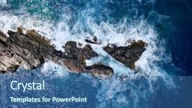  Presentation with crashing waves - Cool new theme with above waves crashing along rugged backdrop and a ocean colored foreground