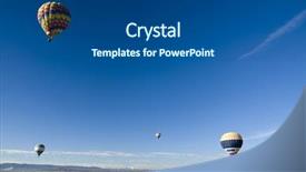  Presentation with granada - Presentation design with above with hot air ballon background and a ocean colored foreground