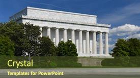  Presentation with abraham lincoln - Audience pleasing PPT layouts consisting of abraham-lincoln-memorial-in-washington backdrop and a tawny brown colored foreground