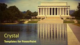  Presentation with abraham lincoln - Presentation design enhanced with abraham lincoln memorial reflection pool washington dc us usa background and a tawny brown colored foreground