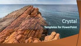  Presentation with rocky - Beautiful PPT layouts featuring abrang - rocky coast near athens aegean backdrop and a  colored foreground